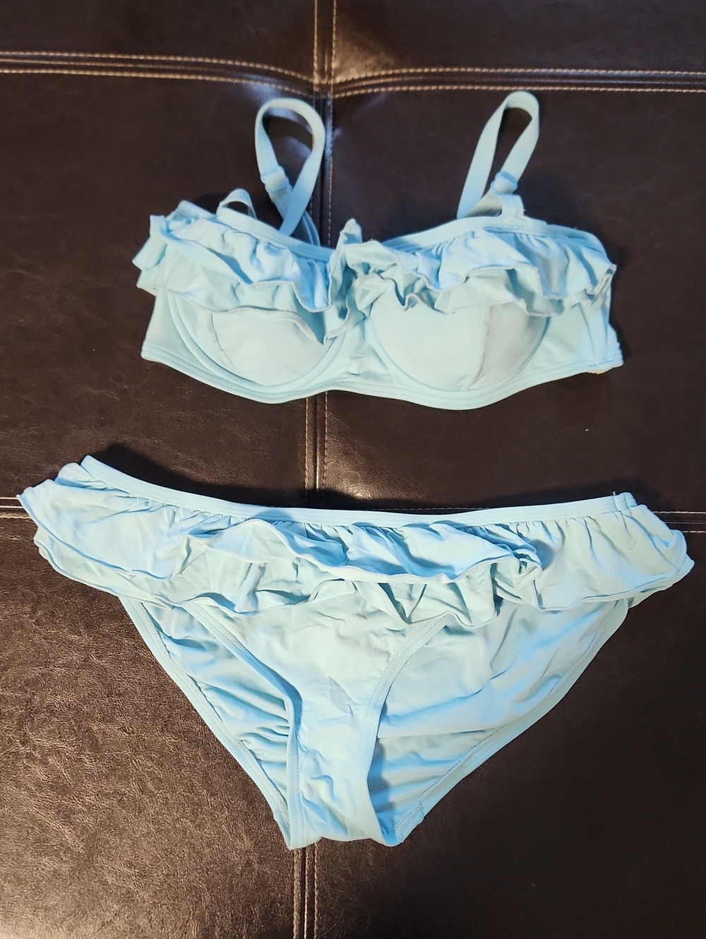 Coco Rave Light Blue Ruffle Two-Piece Girls' Bikini